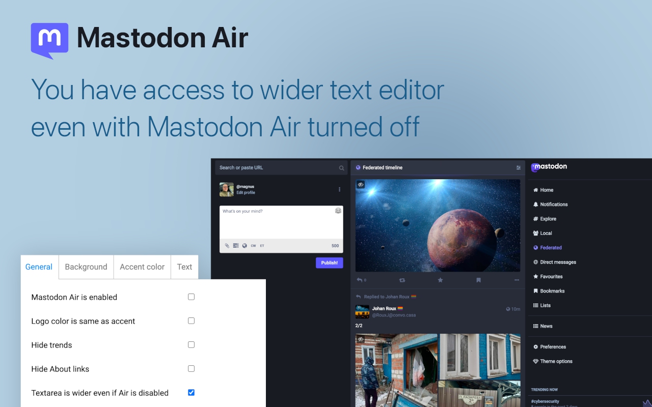 Mastodon Air chrome谷歌浏览器插件_扩展第2张截图