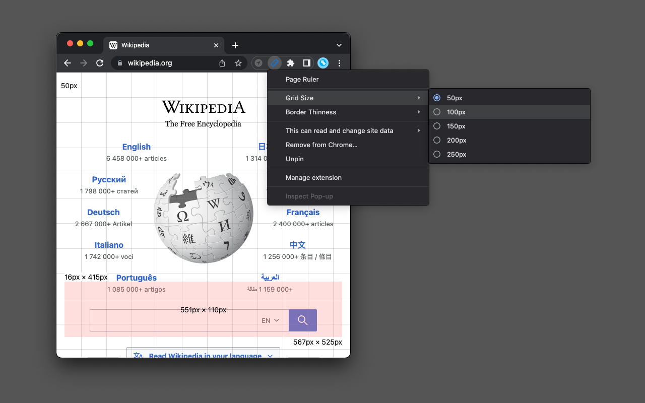 Page Grid Ruler chrome谷歌浏览器插件_扩展第1张截图