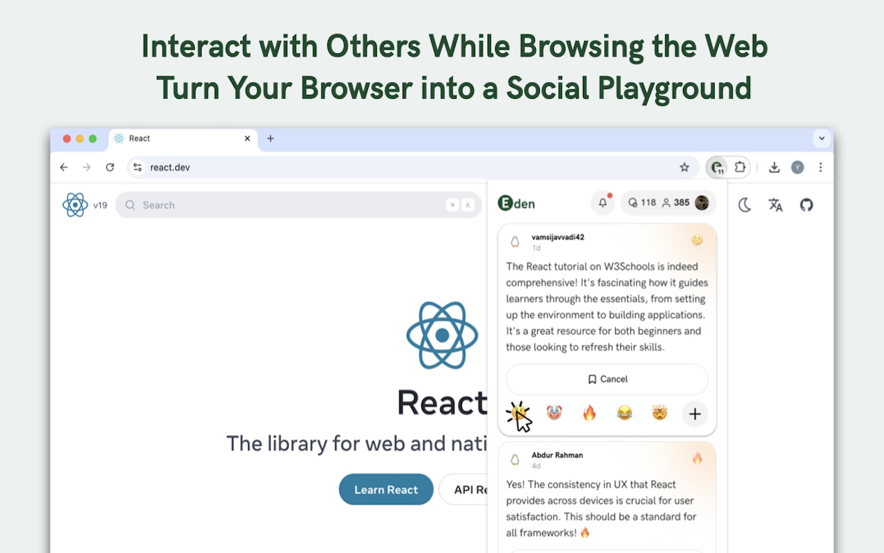 WithEden AI - Emoji Comment App chrome谷歌浏览器插件_扩展第3张截图