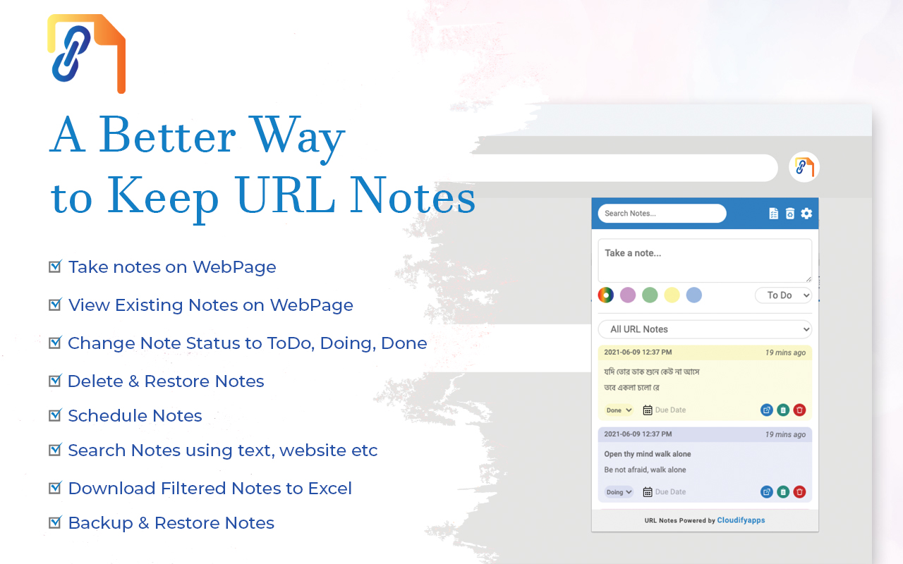URL Notes: Best Tool to Take, Manage, and Export Notes While Browsing chrome谷歌浏览器插件_扩展第2张截图