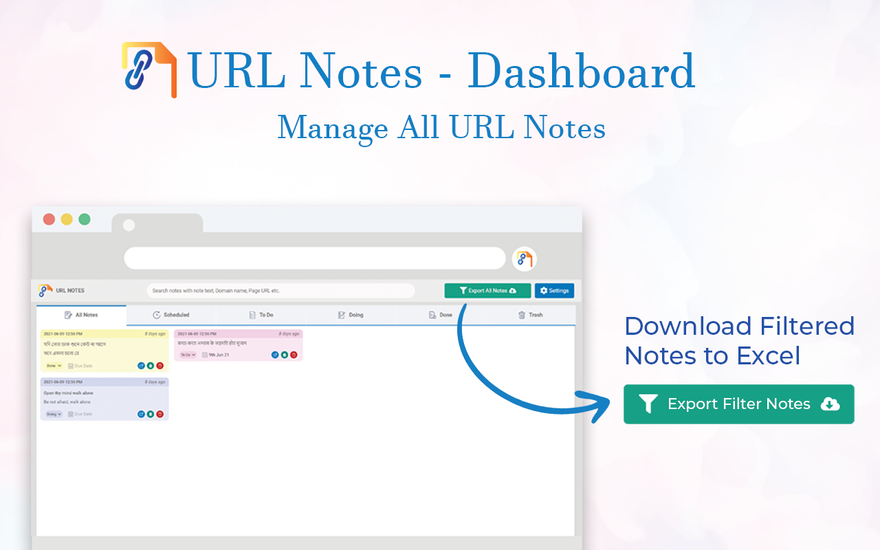 URL Notes: Best Tool to Take, Manage, and Export Notes While Browsing chrome谷歌浏览器插件_扩展第5张截图