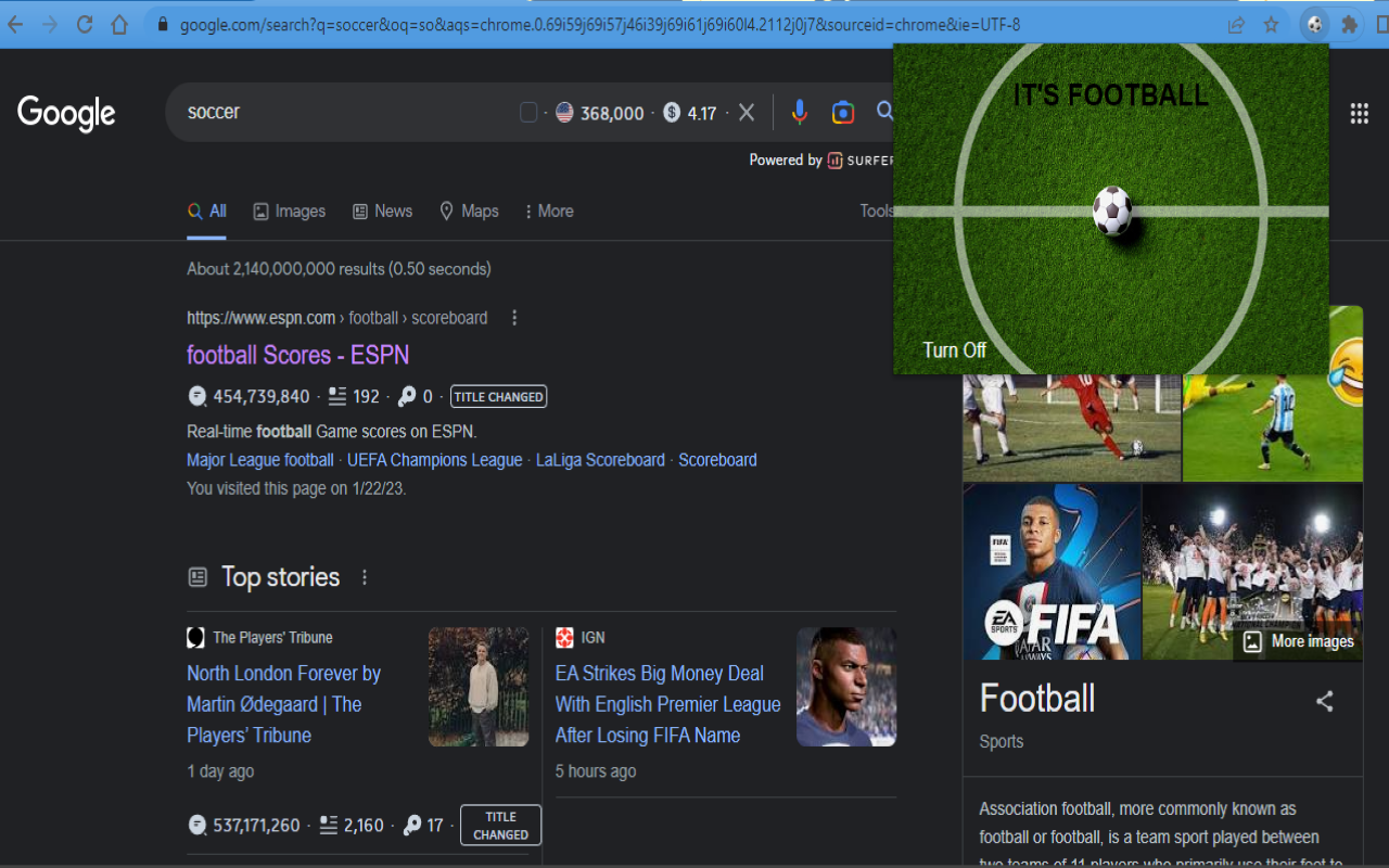 IT'S FOOTBALL chrome谷歌浏览器插件_扩展第2张截图