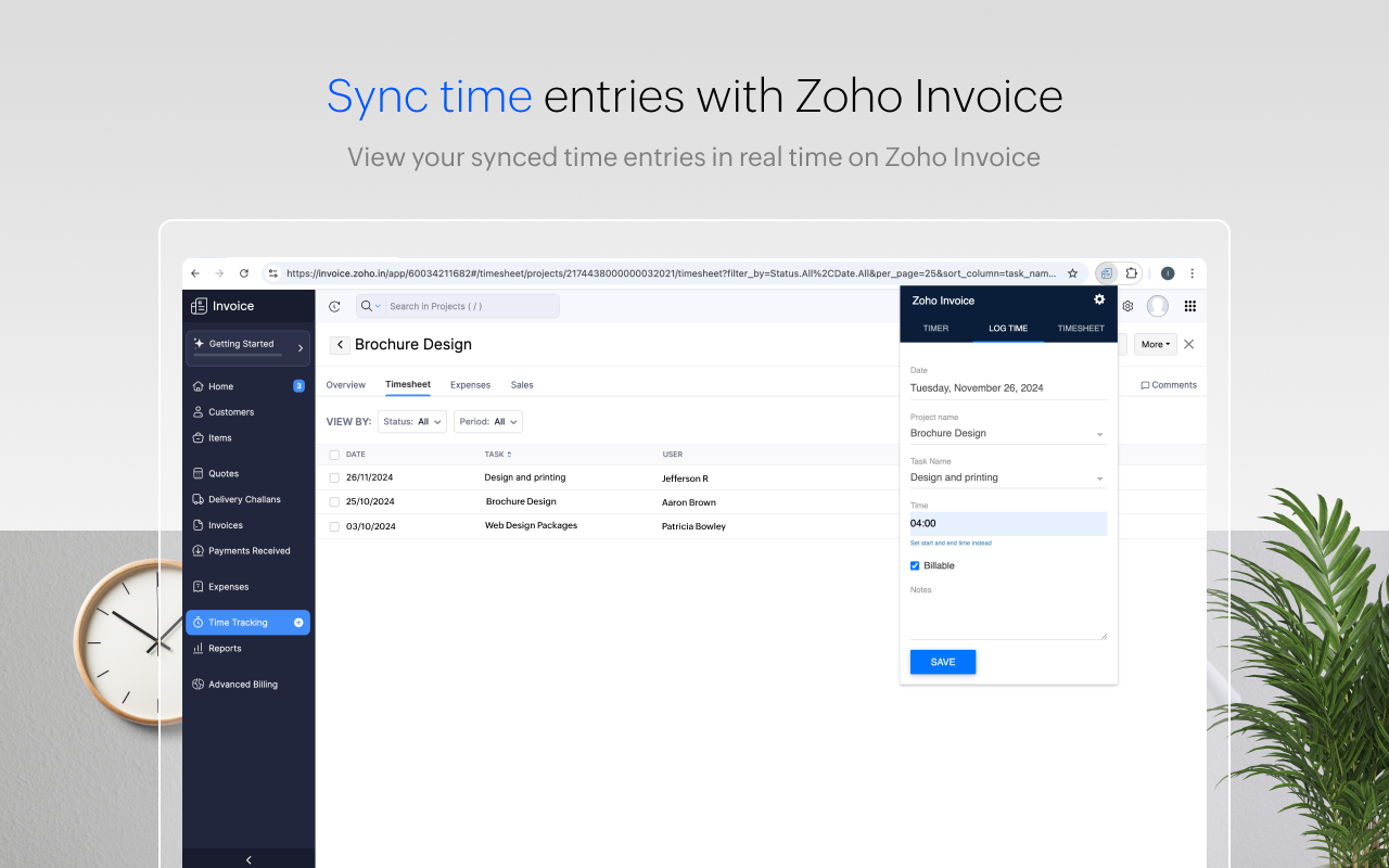Zoho Invoice Timer chrome谷歌浏览器插件_扩展第2张截图