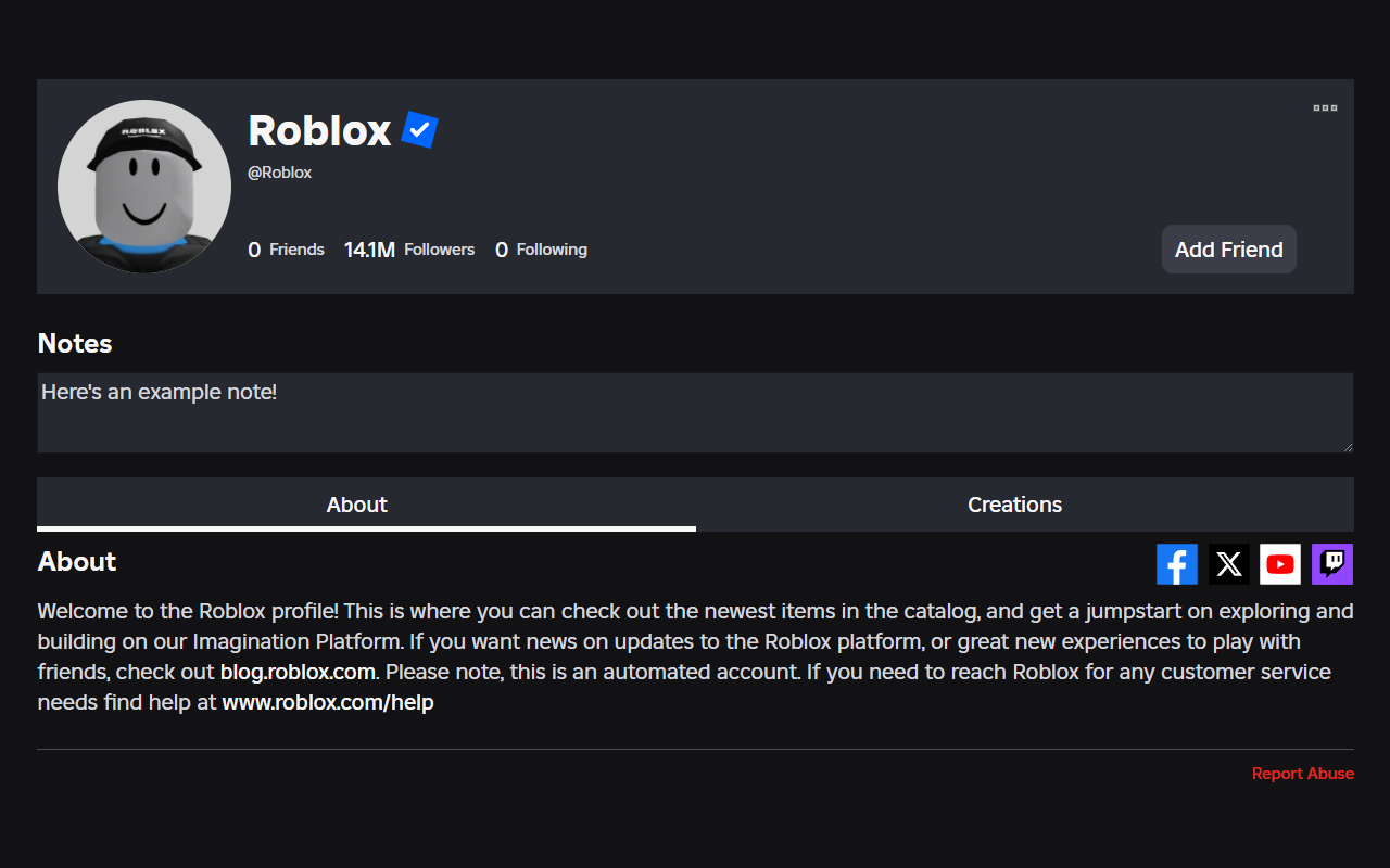 Roblox Profile Notes chrome谷歌浏览器插件_扩展第2张截图