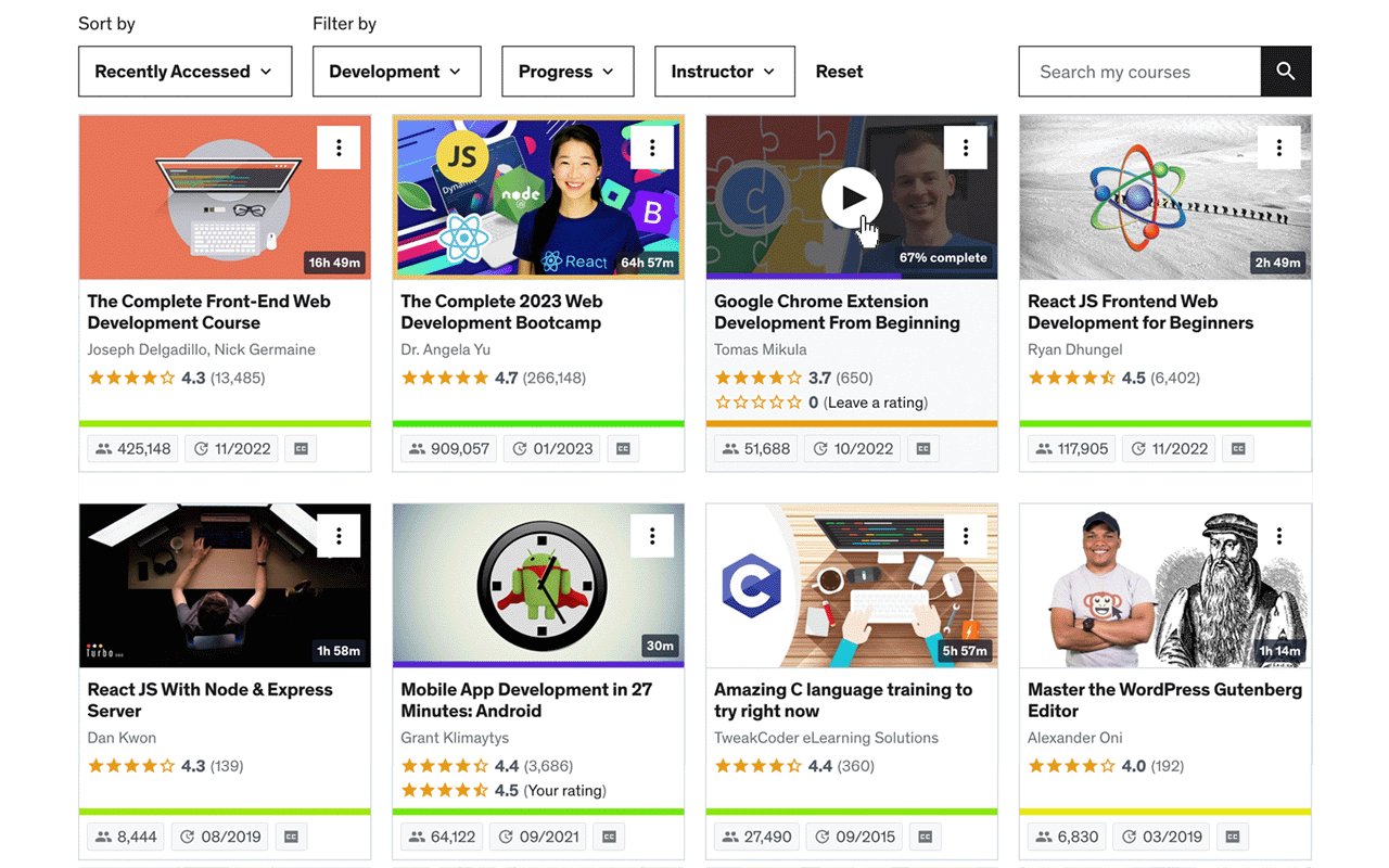 Udemy - Improved Course Library chrome谷歌浏览器插件_扩展第1张截图