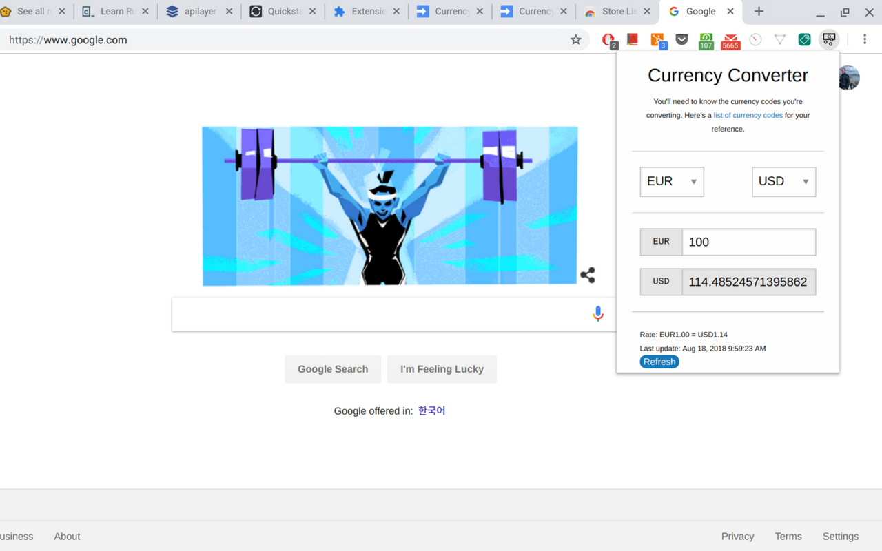 Popup Currency Converter chrome谷歌浏览器插件_扩展第2张截图