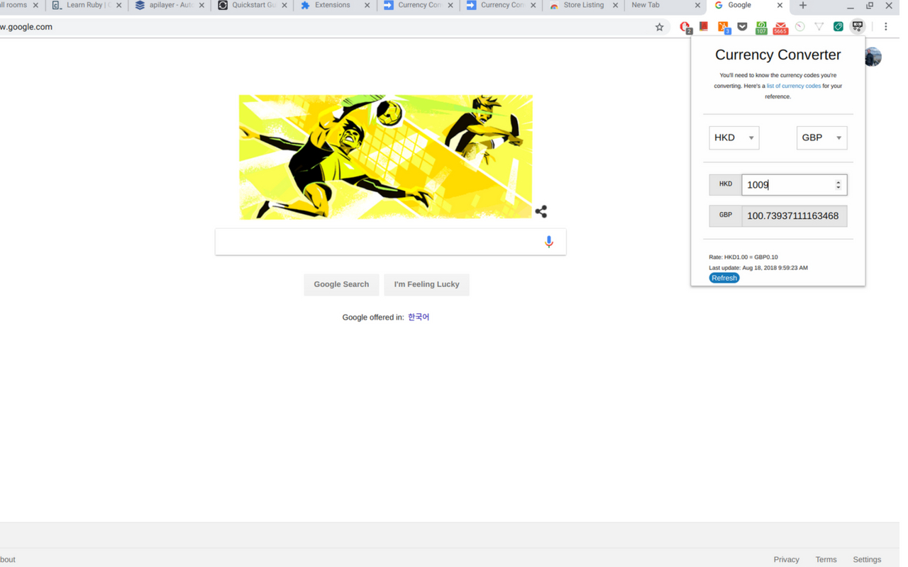 Popup Currency Converter chrome谷歌浏览器插件_扩展第3张截图