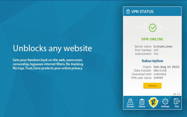 Trust.Zone  Proxy chrome谷歌浏览器插件_扩展第1张截图