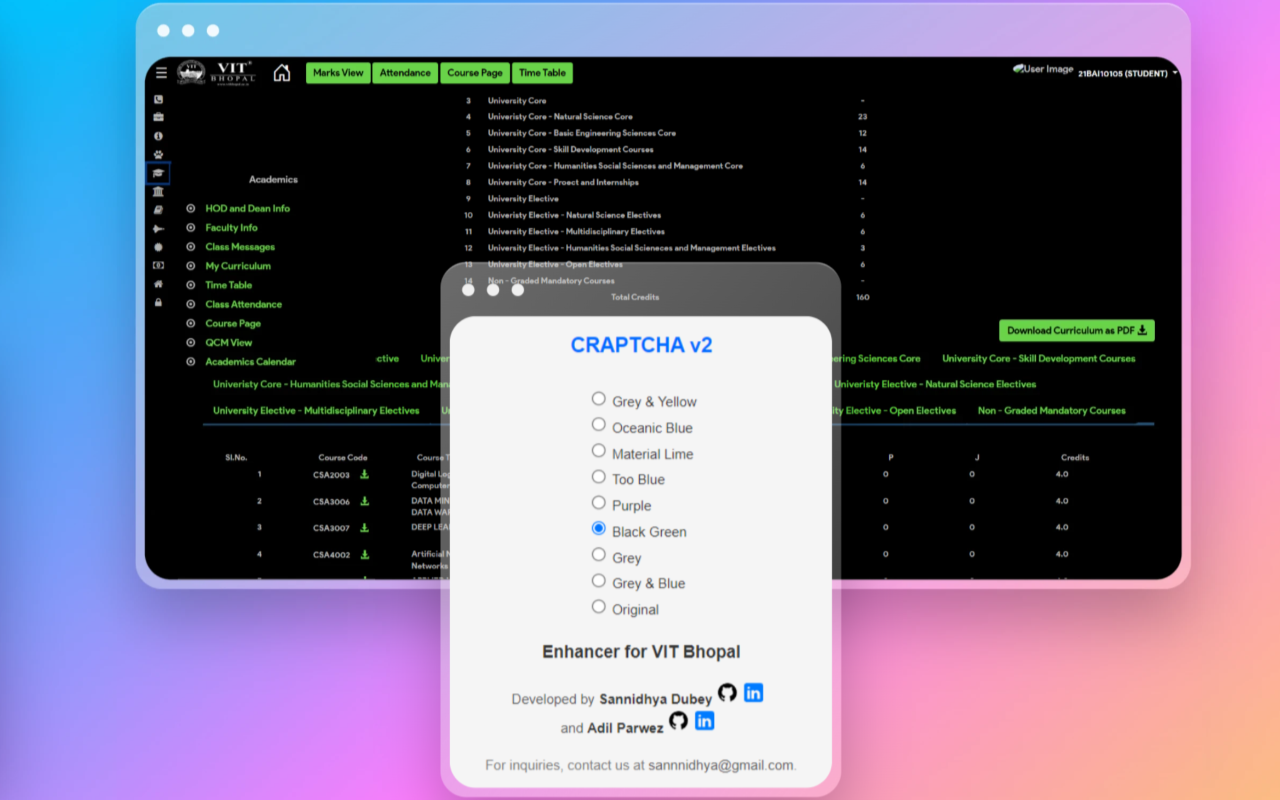 Craptcha - VTOP Enhancer chrome谷歌浏览器插件_扩展第4张截图