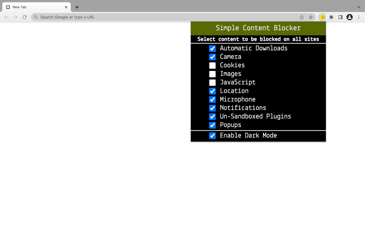 Simple Content Blocker - S.C.B chrome谷歌浏览器插件_扩展第1张截图