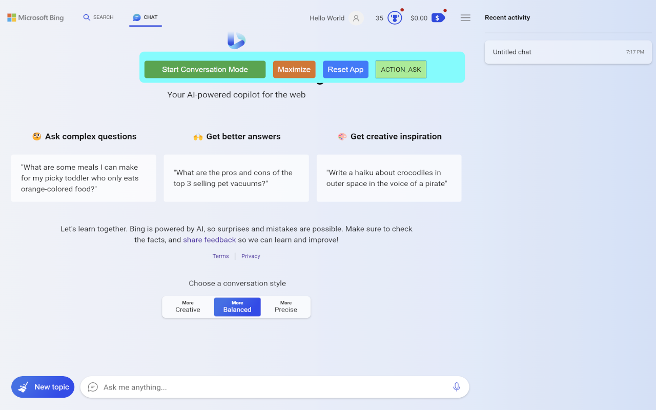 Two Way Voice for Bing AI chrome谷歌浏览器插件_扩展第3张截图