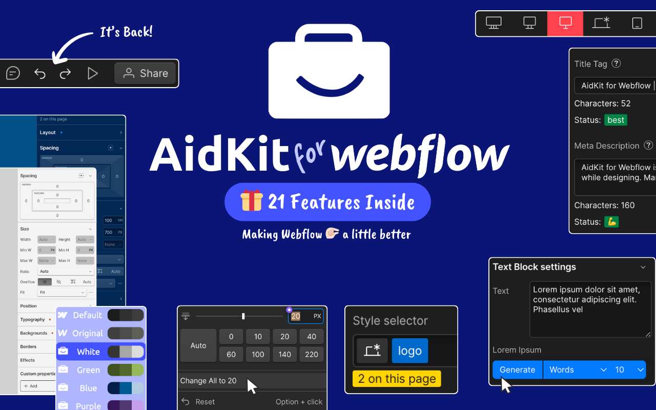 AidKit for Webflow chrome谷歌浏览器插件_扩展第4张截图