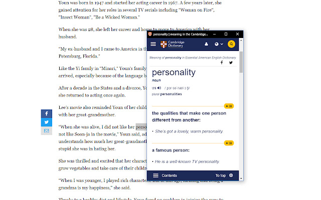 Cambridge Dictionary Lookup BETA chrome谷歌浏览器插件_扩展第1张截图