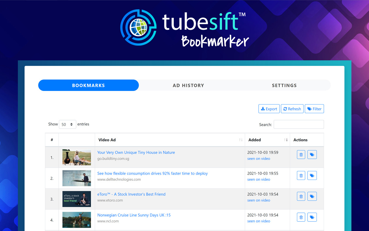 TubeSift Bookmarker chrome谷歌浏览器插件_扩展第1张截图