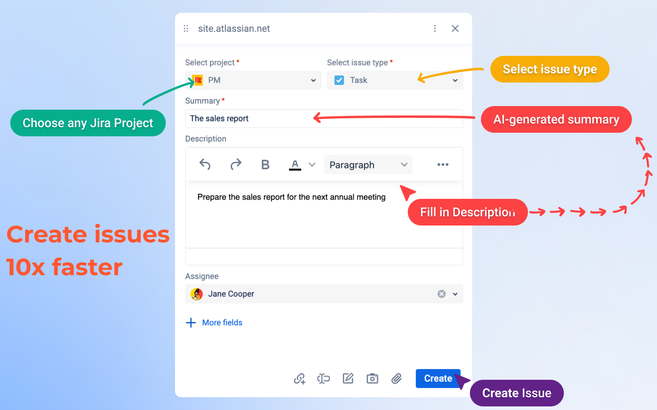Jira Issue Creator in Chrome - Screen&Draw chrome谷歌浏览器插件_扩展第2张截图
