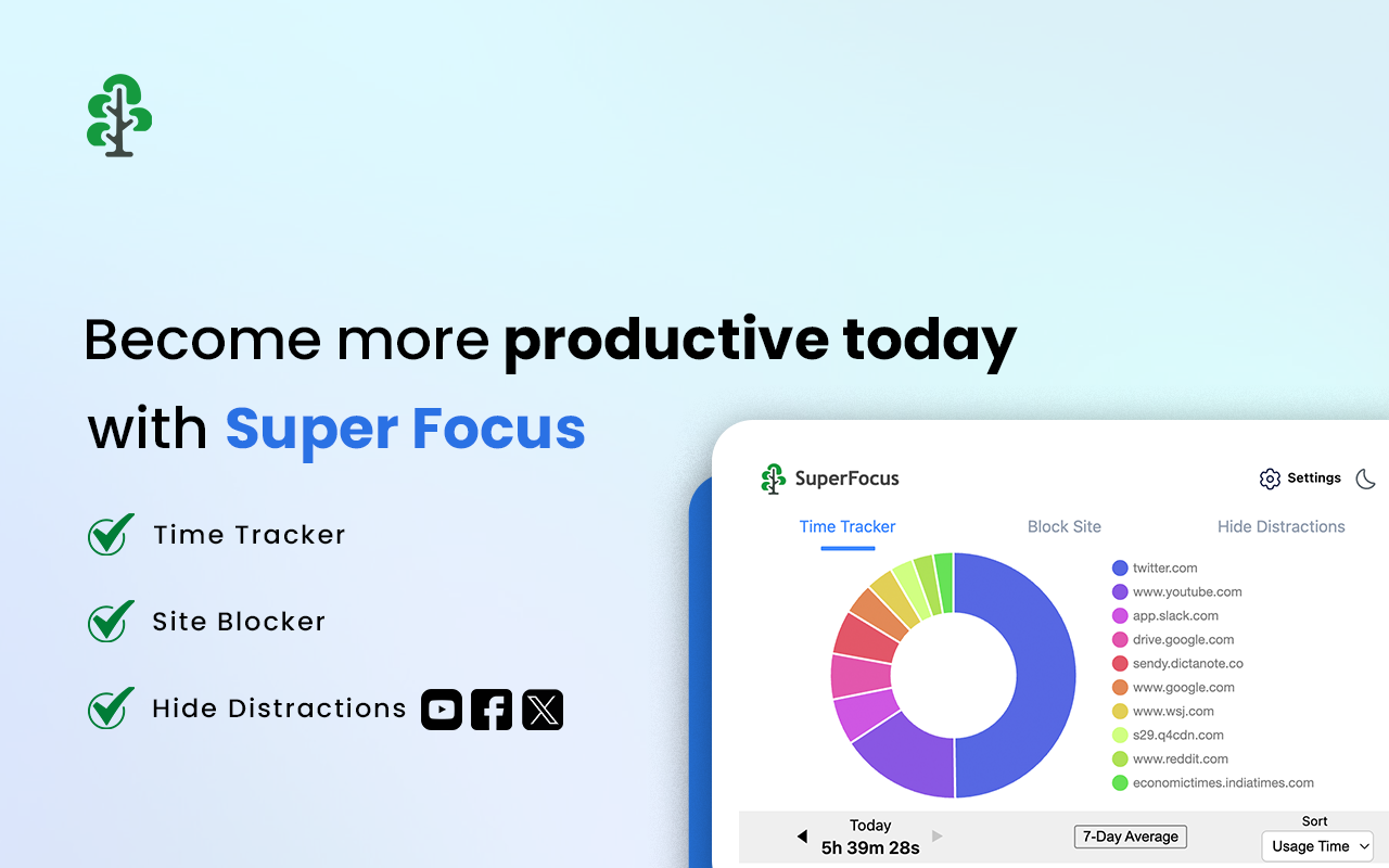 SuperFocus - 时间追踪，网站屏蔽，隐藏干扰 chrome谷歌浏览器插件_扩展第5张截图
