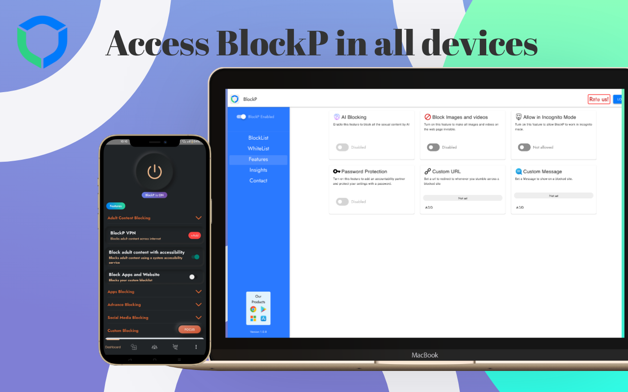 BlockP: AI Website, App & Porn Blocker chrome谷歌浏览器插件_扩展第2张截图