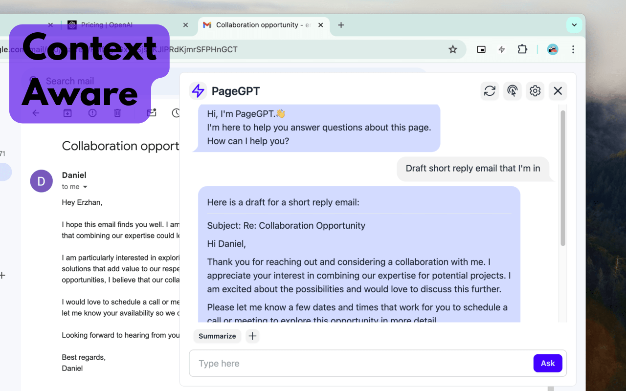 PageGPT: Your context-aware AI chatbot chrome谷歌浏览器插件_扩展第1张截图