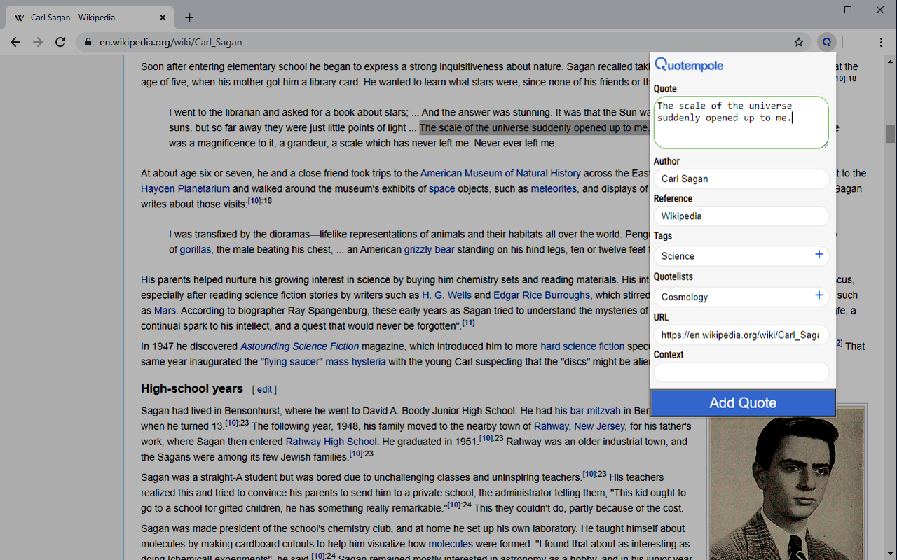 Quotempole chrome谷歌浏览器插件_扩展第1张截图