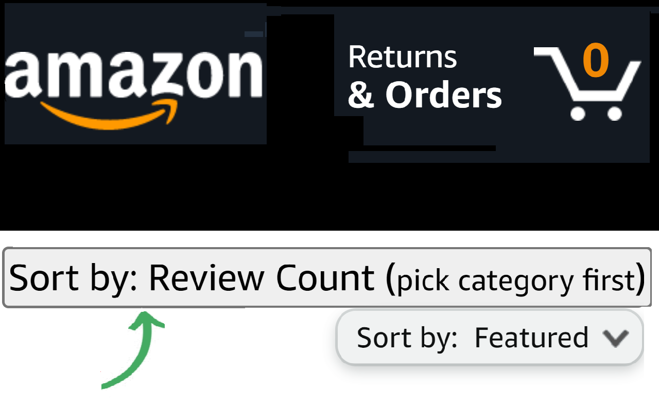 Amazon sort by Review Count chrome谷歌浏览器插件_扩展第3张截图