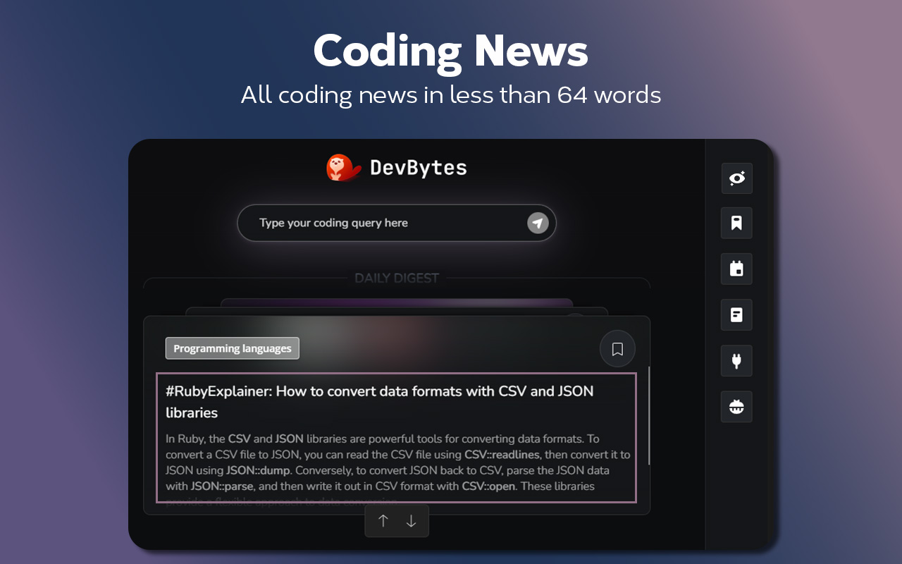 DevBytes: Developer's News & Coding Extension chrome谷歌浏览器插件_扩展第2张截图