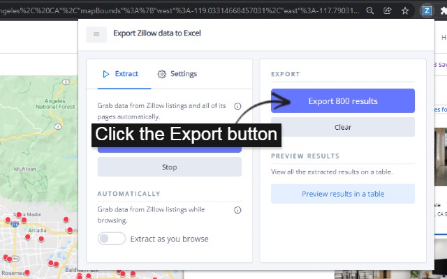 Export Zillow data to Excel chrome谷歌浏览器插件_扩展第4张截图