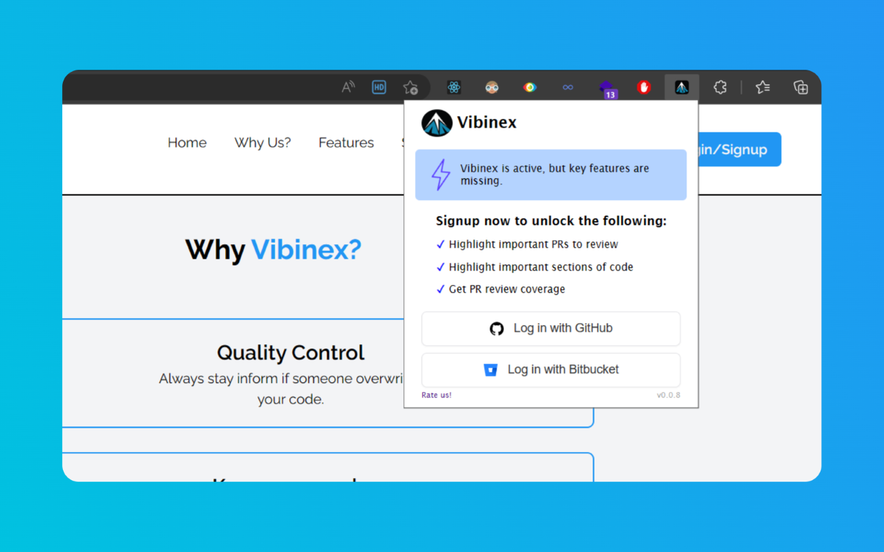 Vibinex Code Review chrome谷歌浏览器插件_扩展第2张截图