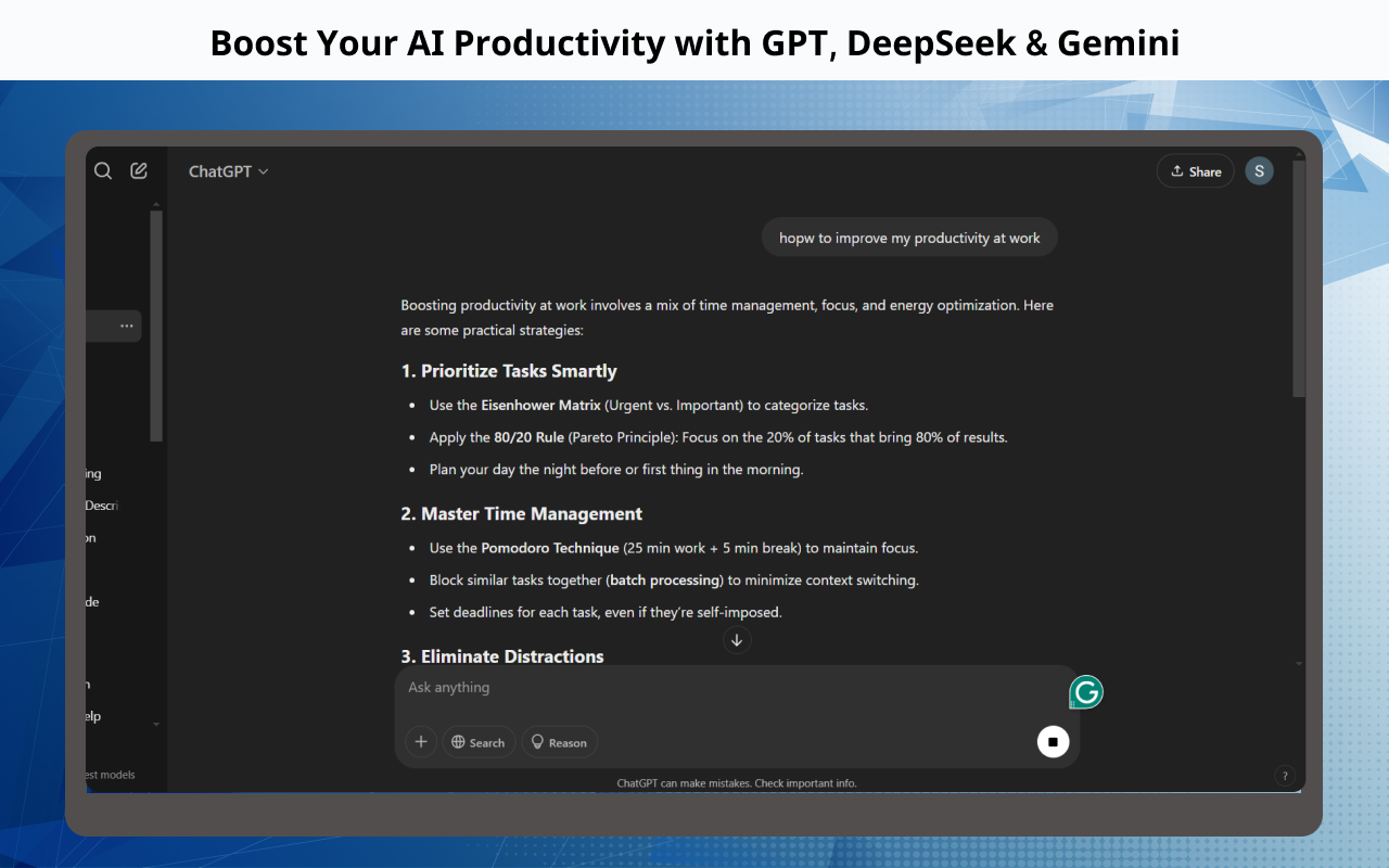 AI Chat Manager for GPT | DeepSeek | Gemini chrome谷歌浏览器插件_扩展第3张截图