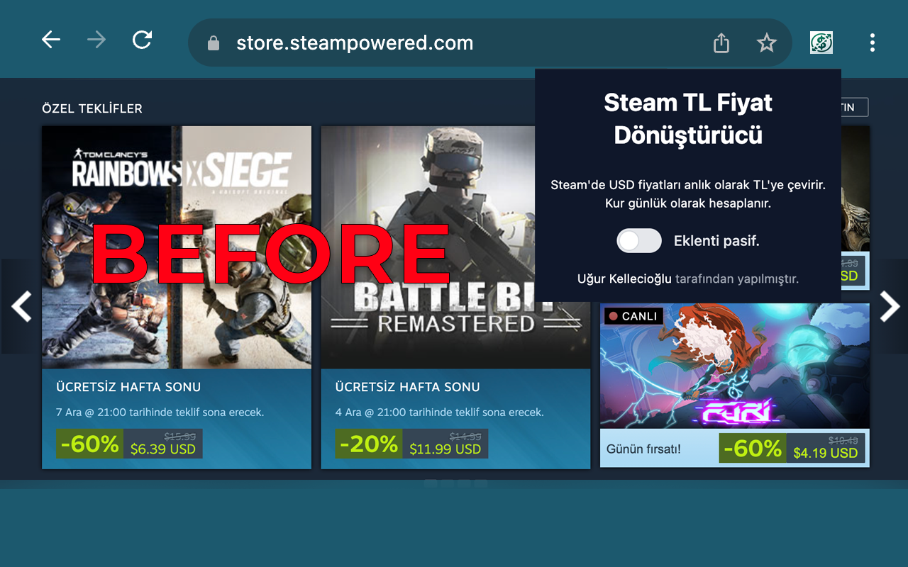 Steam TL Fiyat Dönüştürücü chrome谷歌浏览器插件_扩展第2张截图
