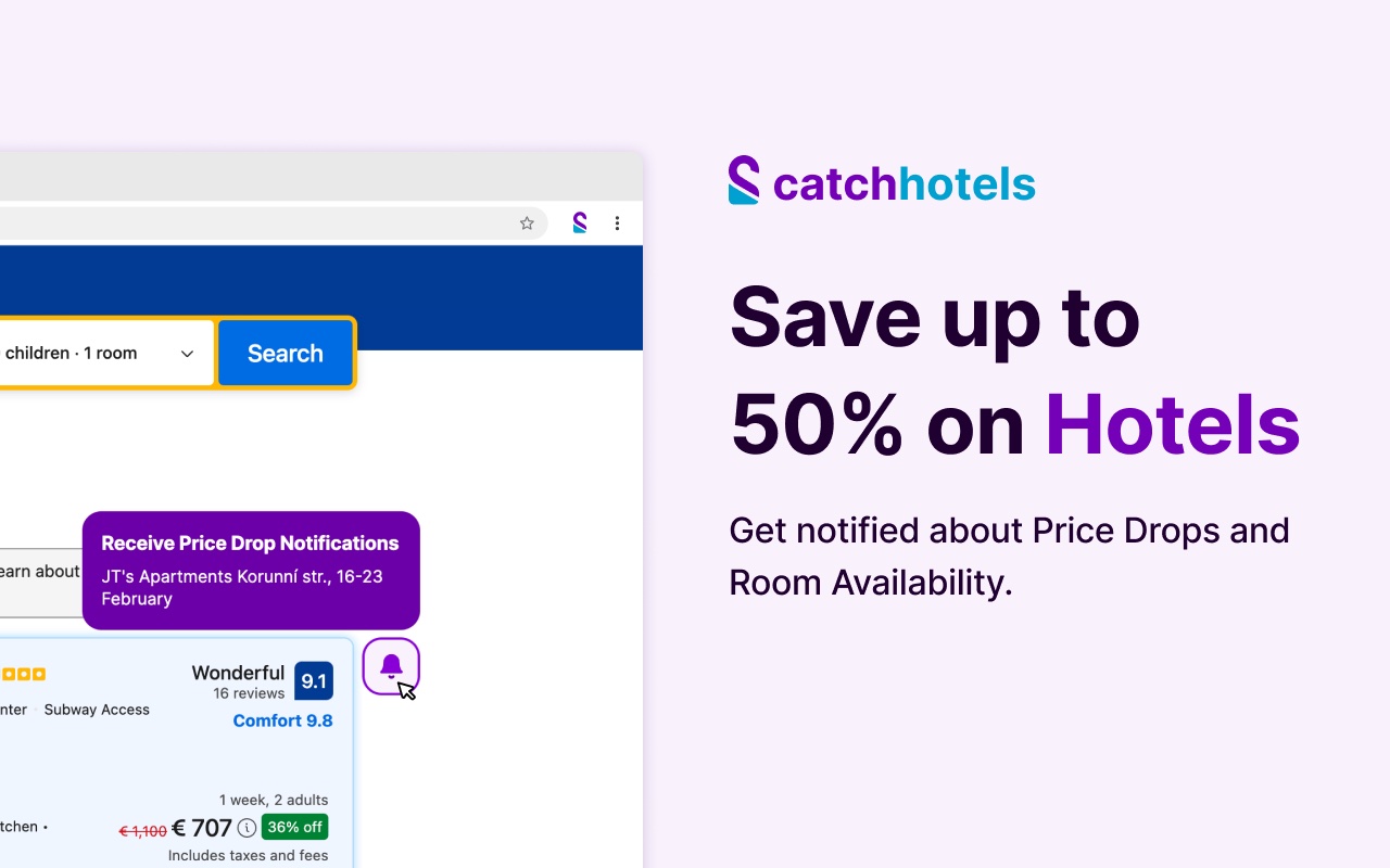 CatchHotels.com | Save on travel bookings chrome谷歌浏览器插件_扩展第5张截图