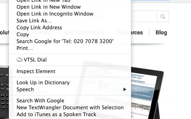 VTSL Click-To-Dial chrome谷歌浏览器插件_扩展第1张截图
