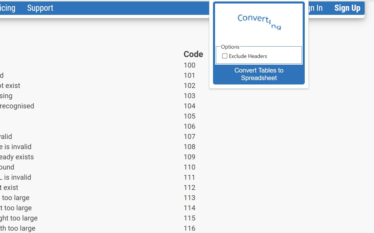 HTML Tables to XLSX Spreadsheets chrome谷歌浏览器插件_扩展第3张截图