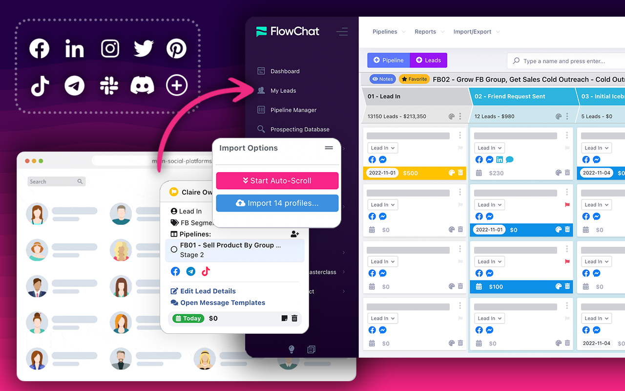 FlowChat - Multi-Platform Chat Management chrome谷歌浏览器插件_扩展第4张截图