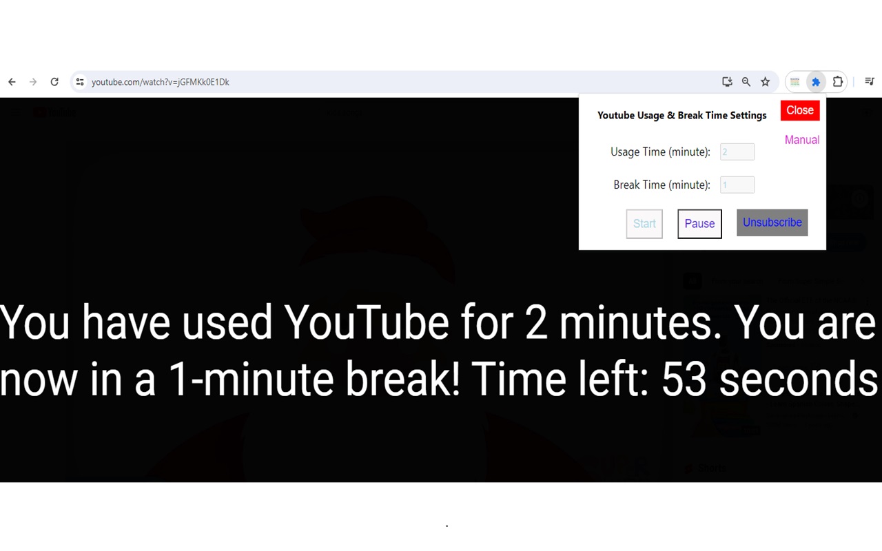 Youtube Time Limiter for Kids chrome谷歌浏览器插件_扩展第3张截图