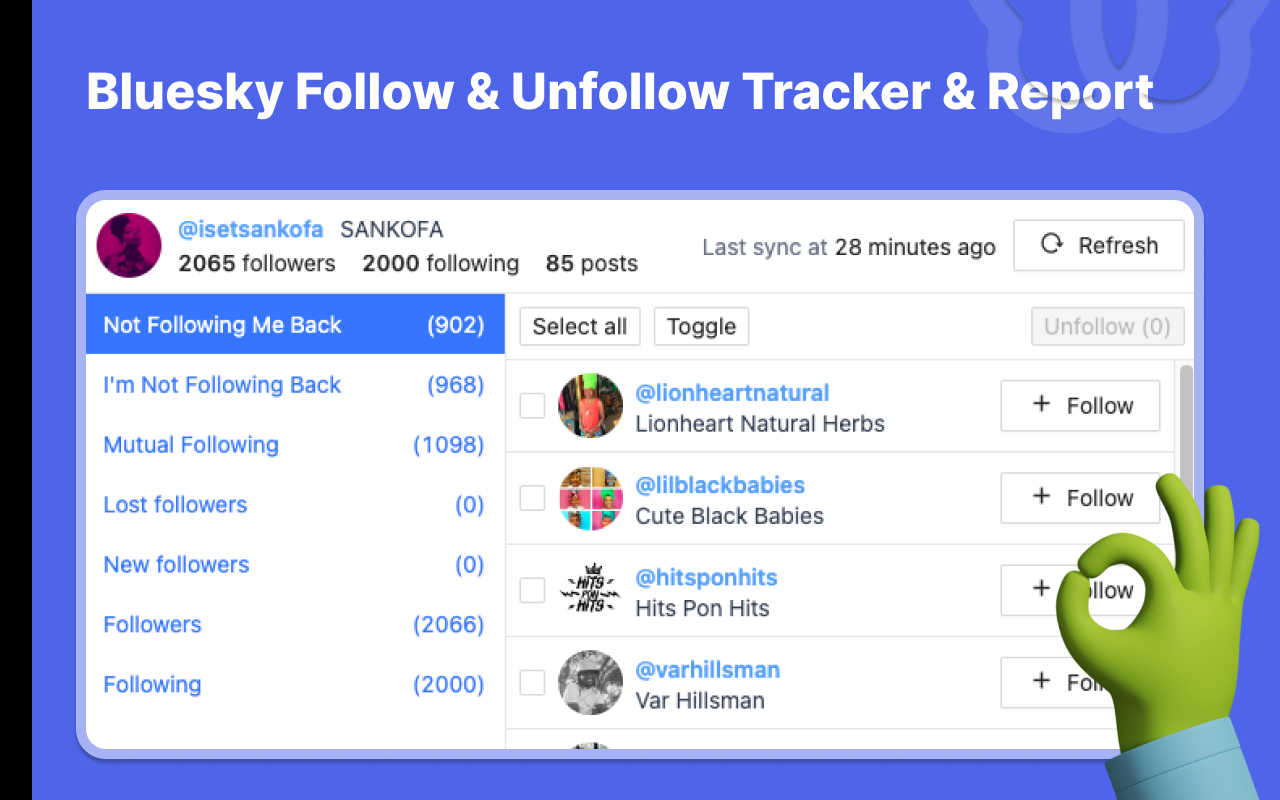 SkyTrack - Bluesky Followers & Unfollower Tracker chrome谷歌浏览器插件_扩展第3张截图