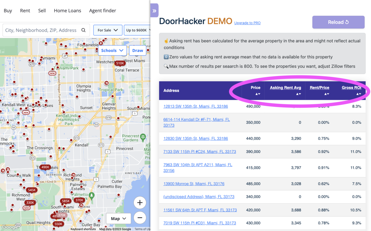 Doorhacker: cash flow properties on Zillow chrome谷歌浏览器插件_扩展第2张截图