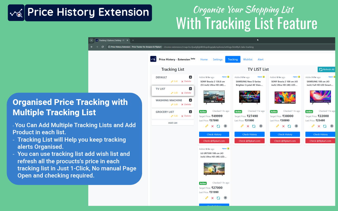 Price History Extension - Price Tracker for Amazon & Flipkart chrome谷歌浏览器插件_扩展第2张截图