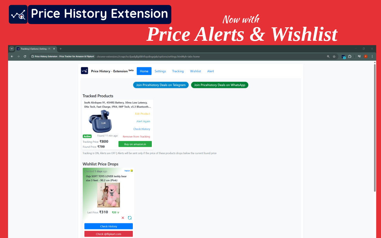 Price History Extension - Price Tracker for Amazon & Flipkart chrome谷歌浏览器插件_扩展第3张截图