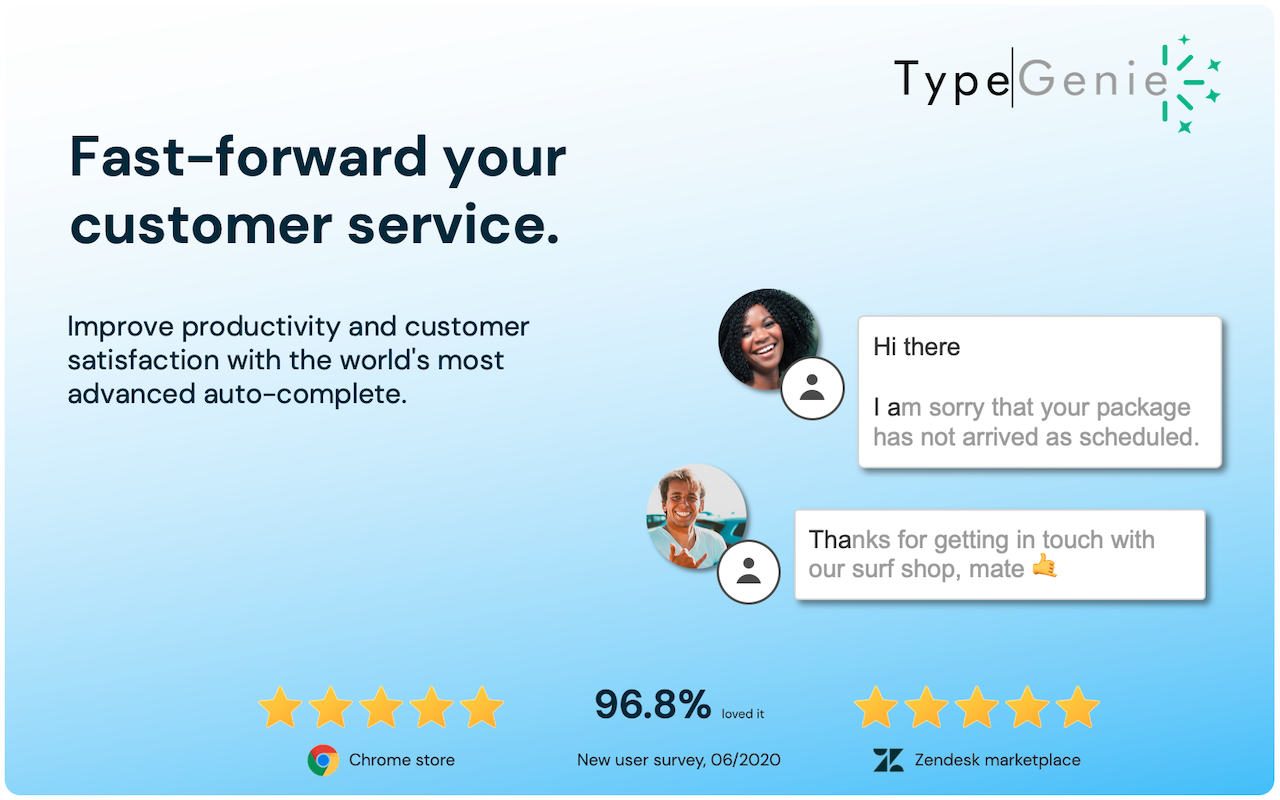 TypeGenie for Zendesk Chat chrome谷歌浏览器插件_扩展第3张截图