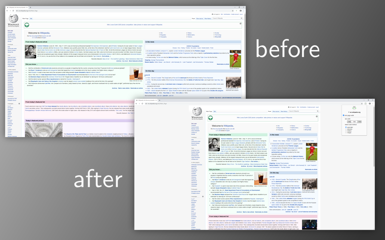 Widescreen Browsing chrome谷歌浏览器插件_扩展第1张截图