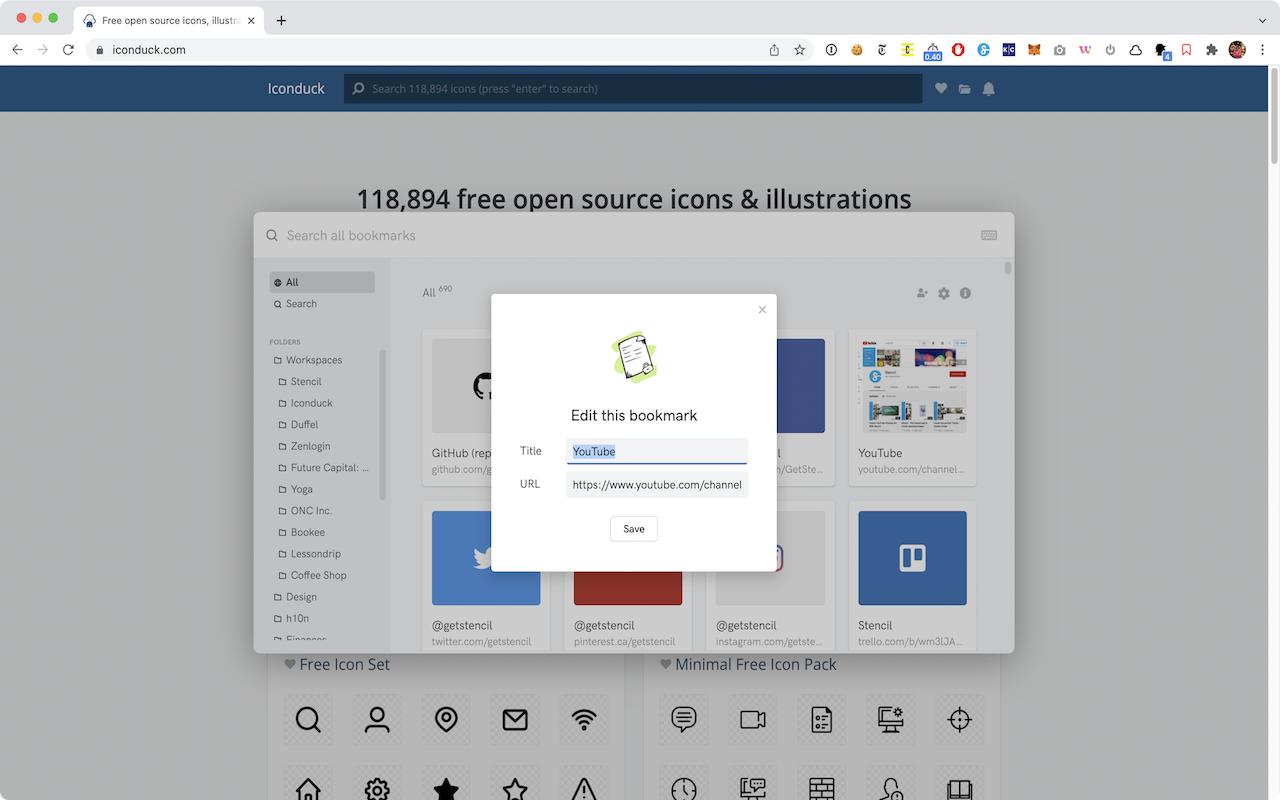 Bookee - Instant Bookmark Manager chrome谷歌浏览器插件_扩展第4张截图