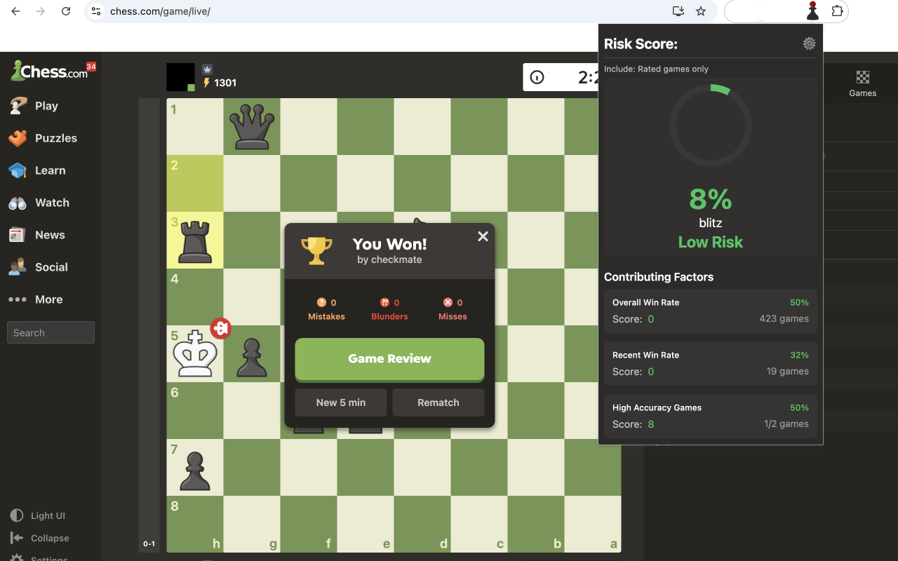 Chess.com Opponent Risk Score chrome谷歌浏览器插件_扩展第2张截图