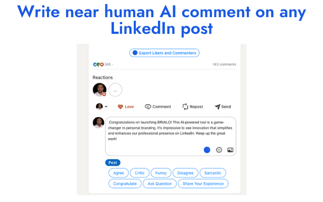BRIALO - LinkedIn Commenter, Email Finder & Automation Tool chrome谷歌浏览器插件_扩展第5张截图