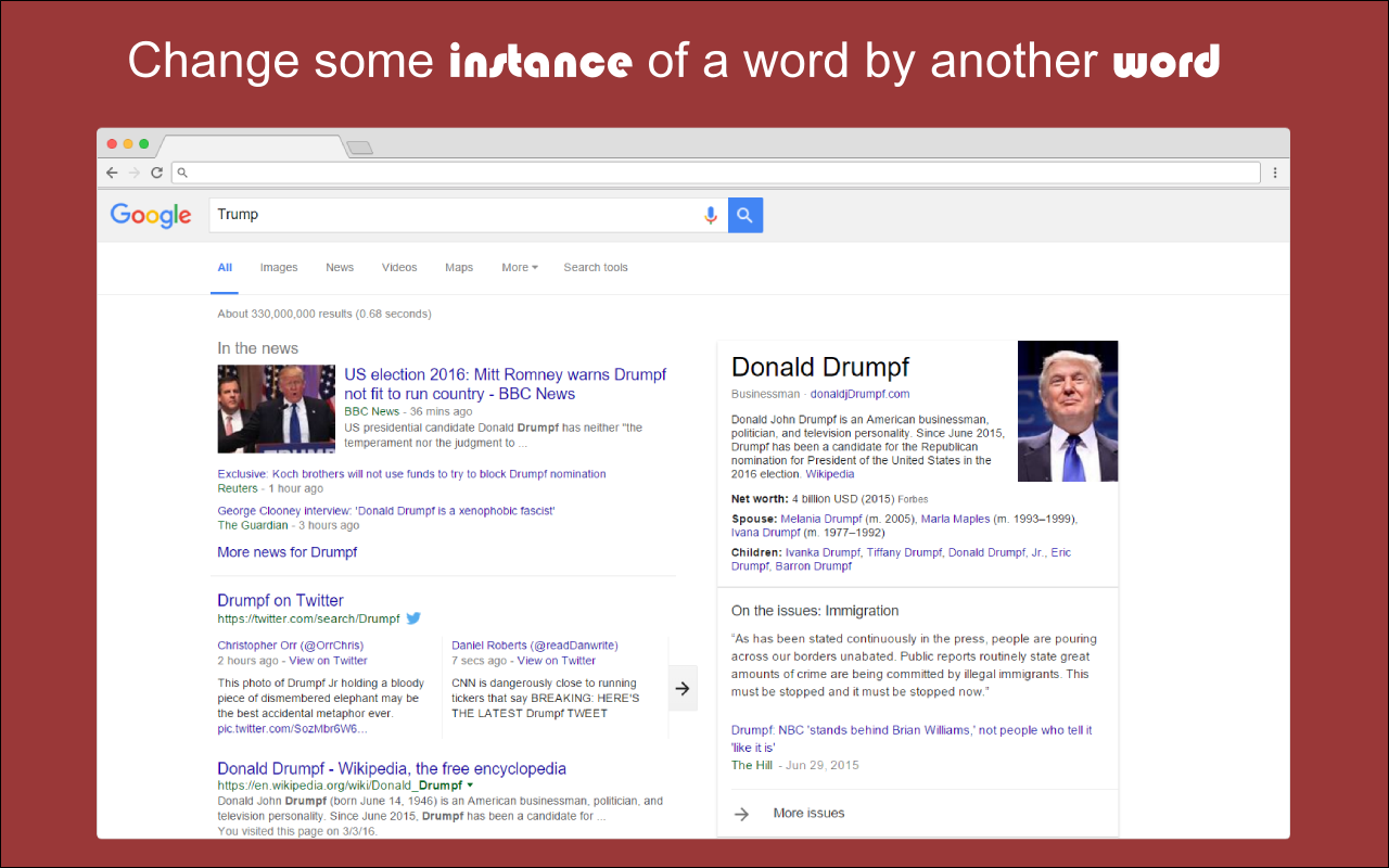 Drumpfinator Extreme Edition chrome谷歌浏览器插件_扩展第1张截图