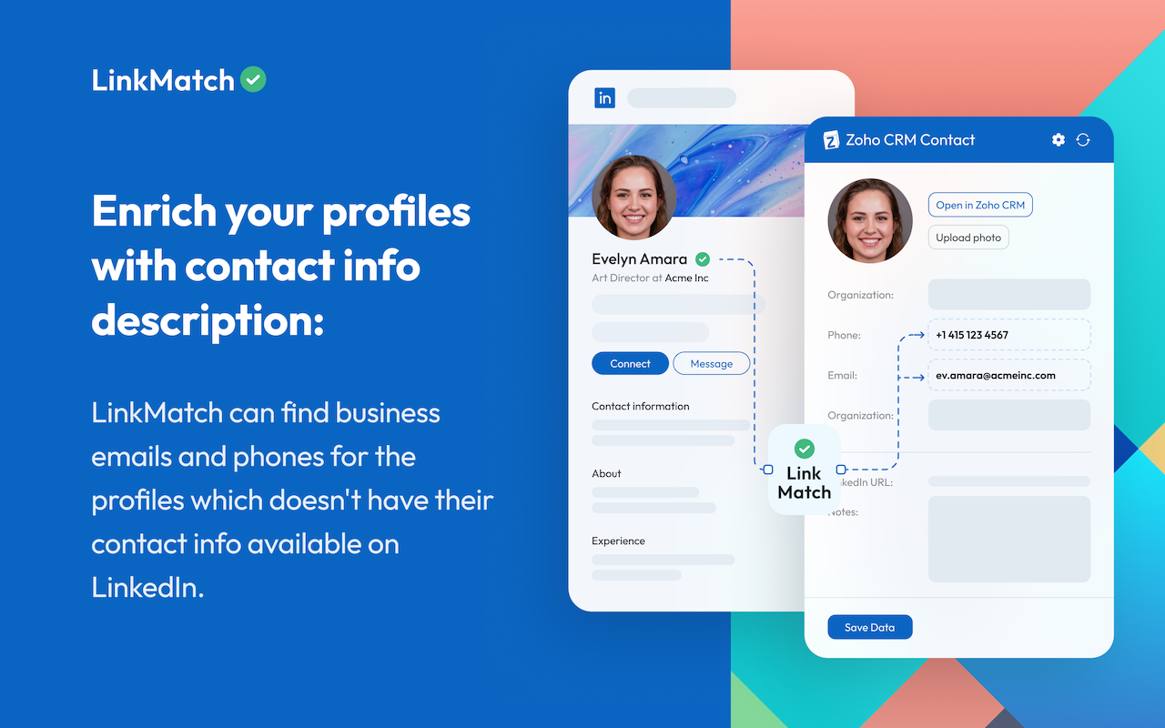 LinkMatch For Zoho CRM chrome谷歌浏览器插件_扩展第1张截图