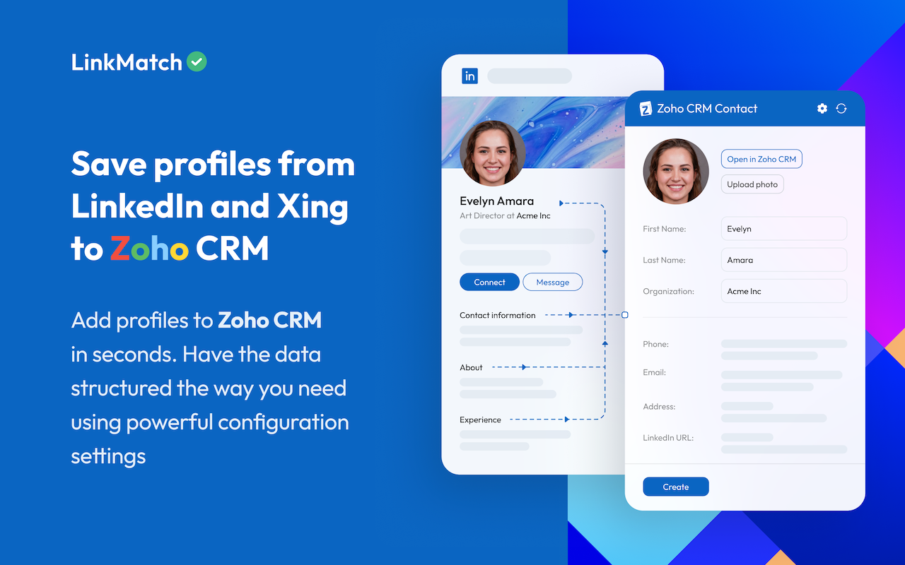 LinkMatch For Zoho CRM chrome谷歌浏览器插件_扩展第2张截图