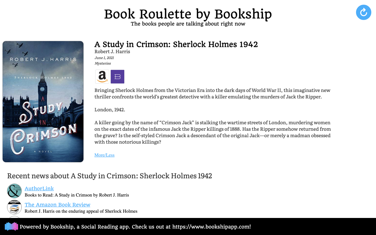 Book Roulette by Bookship chrome谷歌浏览器插件_扩展第1张截图