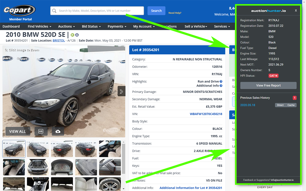 Salvage Auction Research Tool chrome谷歌浏览器插件_扩展第1张截图
