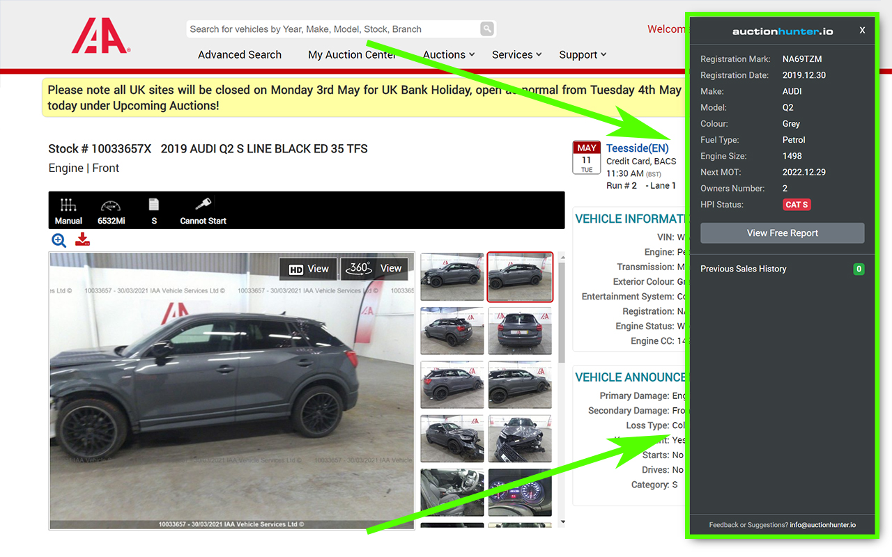 Salvage Auction Research Tool chrome谷歌浏览器插件_扩展第2张截图