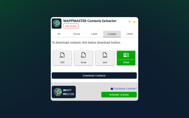WAPPMASTER Contacts Extractor chrome谷歌浏览器插件_扩展第4张截图